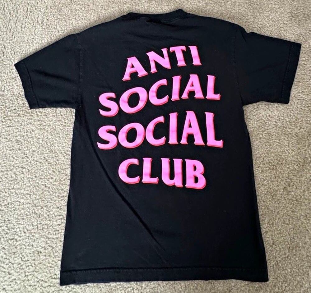 Anti Social Social Club Mens M Super Penguin Black Pink Graphic T Shirt ASSC